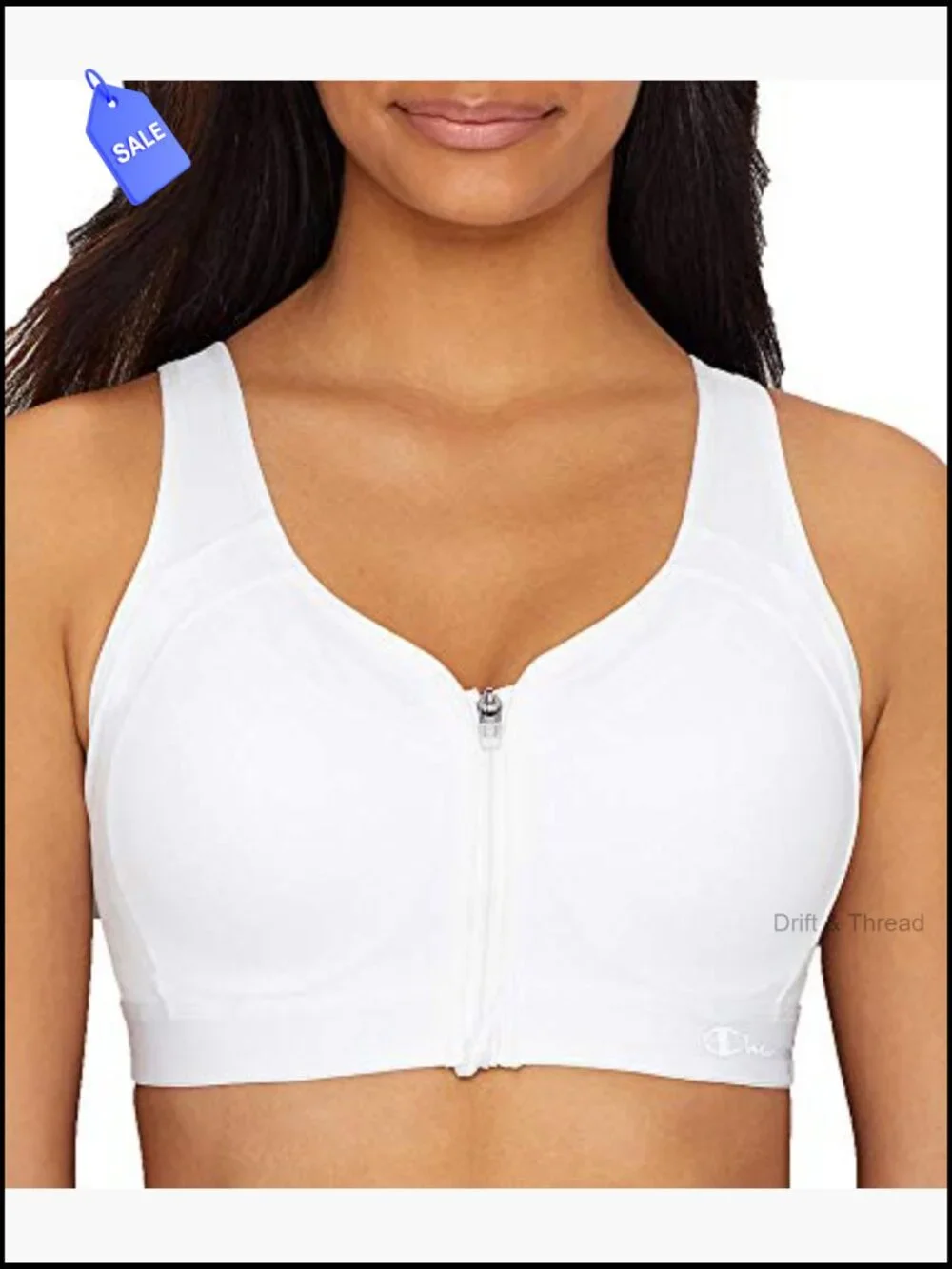 Women's High-Impact Front-Zip Sports Bra, Racerback, Wirefree, Moisture Wicking